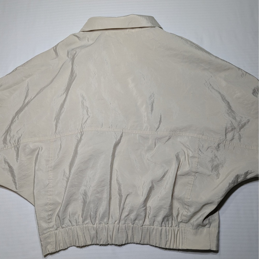 Zara Women Small Champagne Gold Button Cropped Bomber Utility Jacket S Shacket - Picture 7 of 9